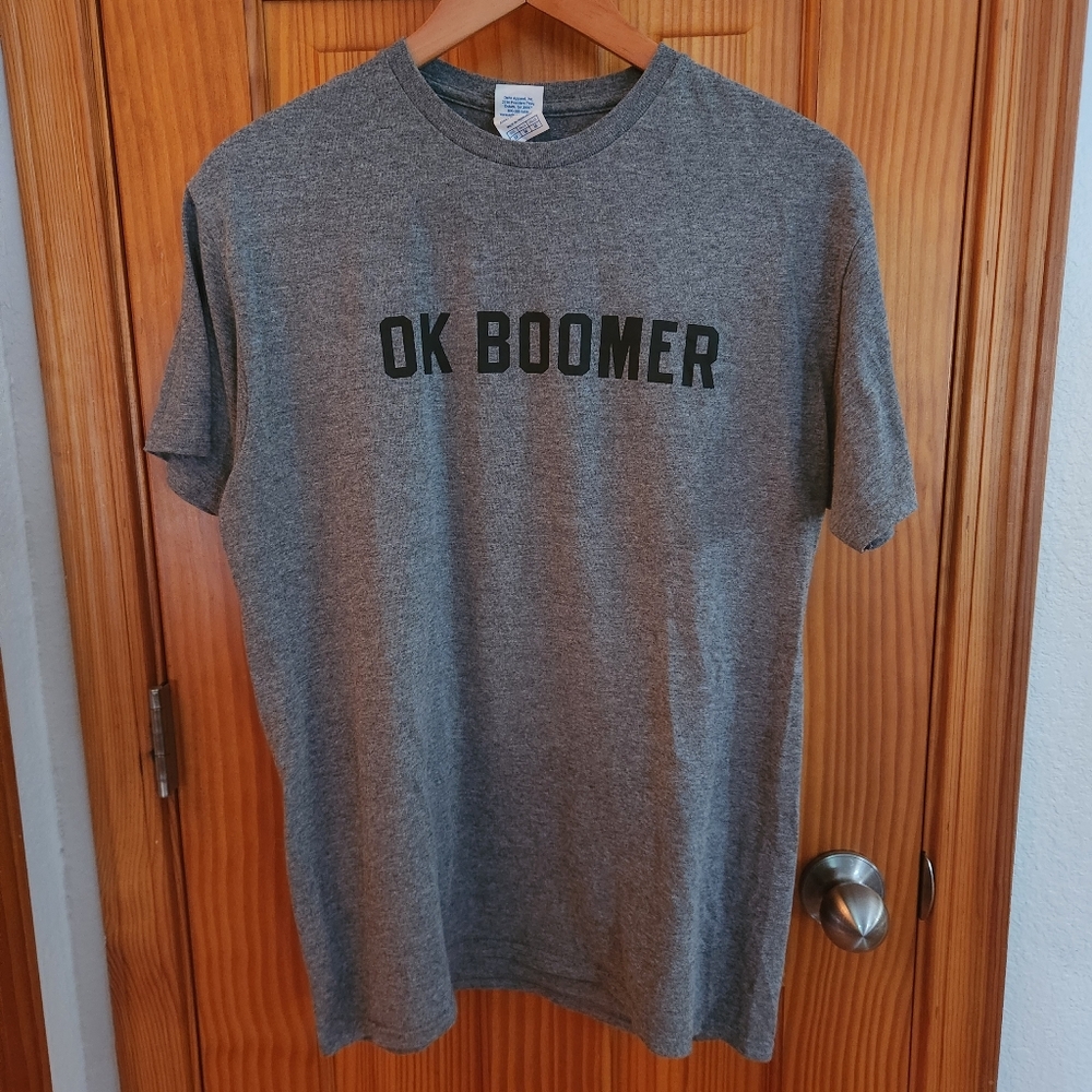 Ok Boomer Meme Graphic Heather Gray Tee Medium